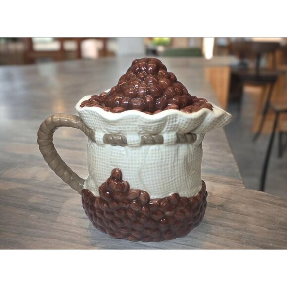 Potpourri Designs Ceramic Figural Coffee Beans Teapot - Picture 3 of 8